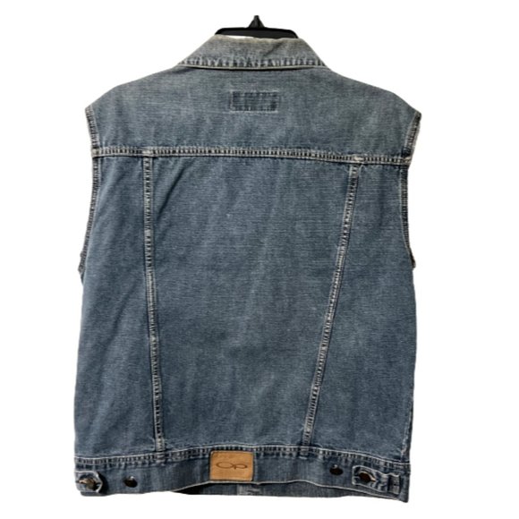 Vintage OP Ocean Pacific Blue Denim Vest Size Medium - Picture 4 of 4